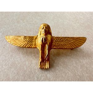 ALV yellow gold plated or filled Navajo Native American Ba Bird brooch pin